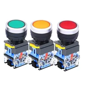 Ql-linrun Ankg-5 22mm Momentary Push Button Switch Red Yellow Green Instantaneous