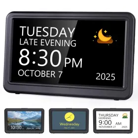 Cr1029 Raynic Date Clock Digital Calendar With 12 Themes 20 Alarms Rem Inch
