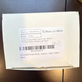 Rw9-skwh-b Runlesswire Kinetic Wireless Receiver Single Rocker Switch White 5a