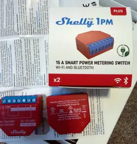 Shelly 3800235265017 1pm Plus Smart Relay Switch With Power Monitoring Bluetooth/wi-fi X2