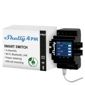 Shelly 800235268049 Pro 4pm Wi-fi And Lan 4-channel Smart Relay With Power Mete... Fast Ship