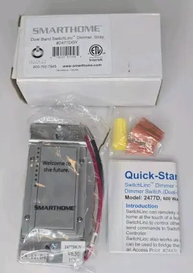2477dgy Smarthome Dual Band Switchlinc Dimmer Gray Insteon Compatible