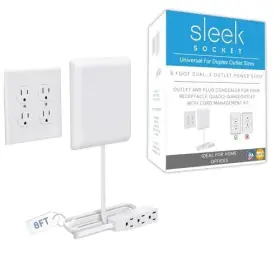 8-q-ovsz Socket Solutions Llc Outlet And Plug Concealer For Wall With Cord 8ft Quad