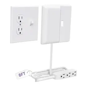 8-ql-ovsz Socket Solutions Llc Outlet And Plug Concealer For Wall With Cord Kit 8-foot Flat