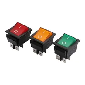 Soken 711811412981 Red Green Yellow Light Spdt On/off Snap In Boat Rocker Switch 4 Pins 16a/250v