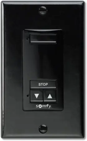 1810899 Somfy Decoflex 1 Channel Rts Wireless Wall Switch Black - New
