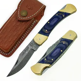Ss Smart & Sharp Sports Inc 605928381226 And Custom Handmade Damascus Steel Pocket Knife Ar-17