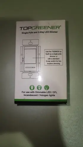 Tgdmds-120 Topgreener Single Pole 3 Way Led 120vac Decorator Dimmer Switch