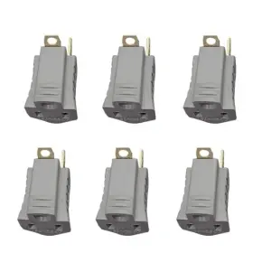 Ufh201 Ugrandf 6 Pack - 2 To 3 Prong Polarized Grounding Adapter For Wall Outlet Plugs Gray