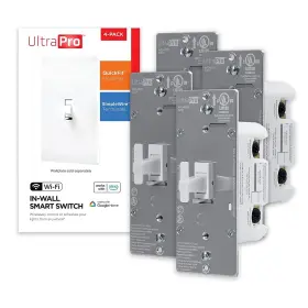 51440 Ultrapro 4 Pack Smart Switch 2.4ghz Wi-fi Light 3 Way Works Alexa