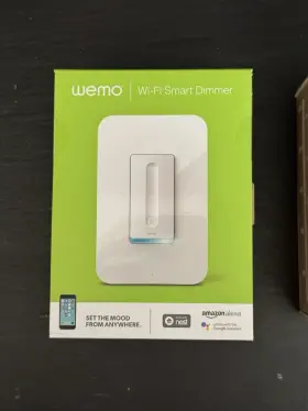 F7c059-8830-24053 Wemo Wi-fi Smart Dimmer Wall Switch F7c059 Alexa Google Assistant White