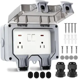 Xinyiele Xinyi-kg-h2 Outdoor Outlet Box Waterproof With On-off Switch And Indicator Light 15a 250v