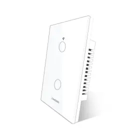 An-ws02 Zindra Smart Touch Wall Light Switch With Matter Tempered-glass 2 Gang - 1 Pack
