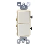 Leviton Scratched Lt Almond Decora Duplex Rocker Light Switch 15A 5634-T. Fixed Price $8.54.