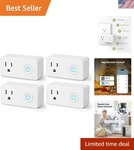 Wifi Smart Plug Outlet Set With Timer Function - Voice Control & Safe Operation. Fixed Price $51.99.