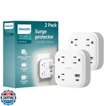 Philips Ezfit 3-OUTLET Surge Extender With Usb, 1 Usb-a, Type-c, Ada. Fixed Price $41.72.