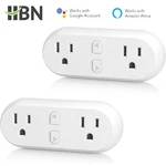 Hbn 2-PACK Smart Dual Socket Plugs Works With Alexa & Google Home Assistant. Fixed Price $20.49.