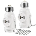 Dicuno E26 Light Socket To Plug Adapter, Polarized WHITE-15.75",. Fixed Price $11.94.
