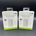 2 New Leviton Decora Smart Wi-fi Ceiling Fan Speed Controller White No. DW4SF. Fixed Price $64.50.