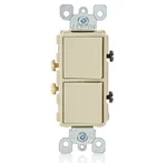 Leviton Decora 15A-120/277VSIDE Wired Combo 2SWITCHES Stacked IVORY5634-I. Fixed Price $12.95.