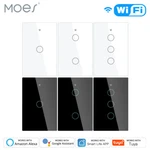 Moes Wifi Smart Light Switch Wall Touch Glass Panel Timer RF433 Alexa Google App. Fixed Price $21.59.