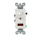 Leviton 1/25W-125V Combination Switch With Neon Pilot Light, White 5226-W. Fixed Price $6.99.