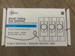 Pro Pack Box Of 3 Cync Ge Smart Ceiling Fan Switches, White. Fixed Price $35.00.