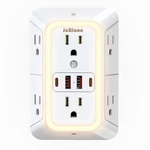Wall Outlet Extender With Night Light, Power Plug Adapter 6 W.... Fixed Price $21.95.