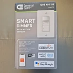 Commercial Electric Wi-fi Smart Dimmer Motion Sensor White. Fixed Price $14.00.