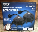 2 Feit Electric Triple Outlet Outdoor Smart Plugs Remote Access 1718603 New. Fixed Price $30.00.