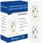 Usb Outlet With Light, 20A Manual Control Nightlights Duplex Receptacle.... Fixed Price $37.75.