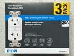 New Eaton GF20W 3 Pack White Gfci Decorator Outlet Receptacle 20A 125V, Lot Of. Fixed Price $27.95.