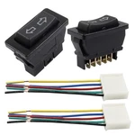 2PCS 5 Pin Car Power Window Switch, Double Arrow Red Light + Wiring Harness. Fixed Price $13.75.