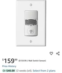 Cooper Greengate Neoswitch Wall Sensor VNW-D-1001-MV-W. Fixed Price $59.00.