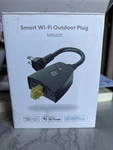 Meross Outdoor Smart Plug Wifi Outlet 2 Grounded Sockets Waterproof Timer Black. Fixed Price $11.99.