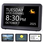 Raynic Date Clock, Digital With 12 Themes, 20 Alarms, Small, Black. Fixed Price $58.57.