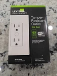 Leviton Decora Smart Outlet, Tamper-resistant 15A, Wi-fi 2ND Gen, Works White. Fixed Price $14.95.
