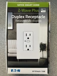 New Eaton RFTR9605-TAW Z-wave Plus Wireless Wifi Duplex Receptacle Outlet White. Fixed Price $21.95.