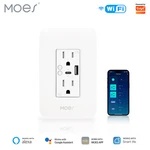 Moes Wifi Smart Usb & Type Wall Outlet Receptacle With Alexa Google App Remote. Fixed Price $24.29.
