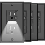 Black Wall Outlet With Night Light,electrical Tamper Resistant RECEPTACLE,15. Fixed Price $60.86.